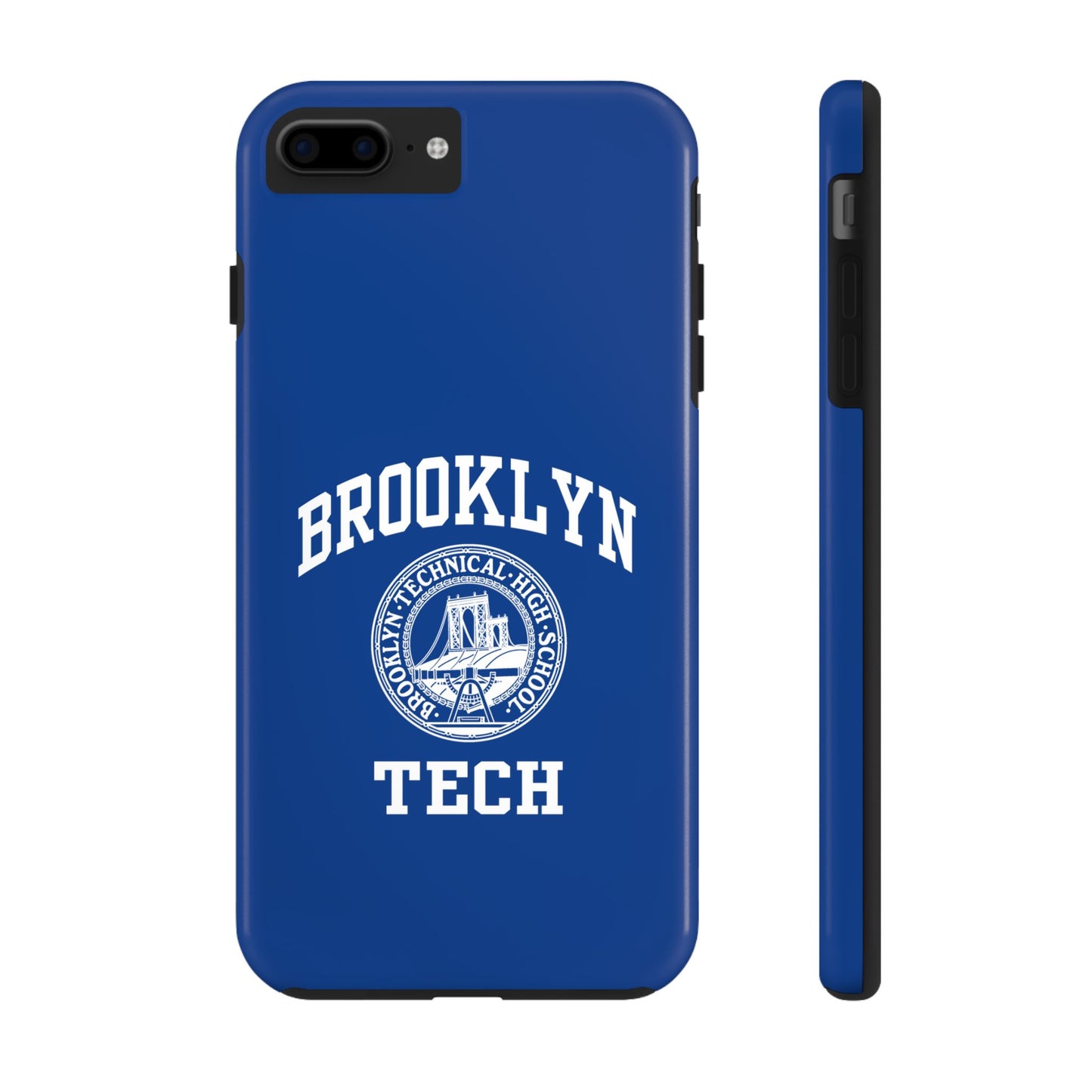 Brooklyn Tech Classic Logo - Tough Phone Cases - Navy Blue With White Graphics