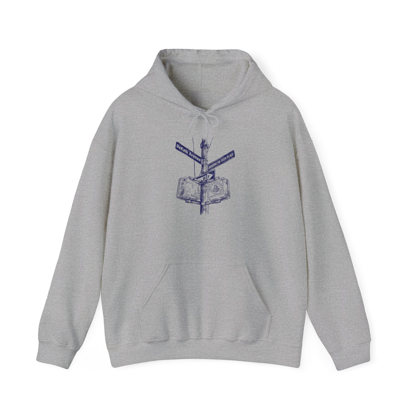 Boutique - Dekalb Ave & Brooklyn Tech Pl - (navy Graphic) Men's Heavy Blend™ Hooded Sweatshirt