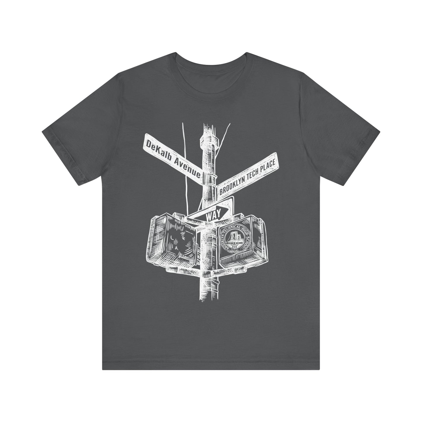 Boutique - Dekalb Ave & Brooklyn Tech Pl - Men's Short Sleeve Jersey - White Graphic