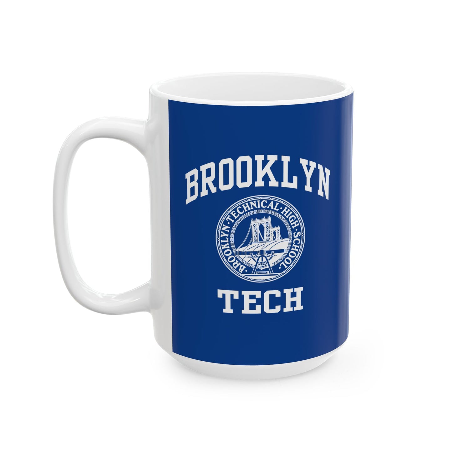 Classic Brooklyn Tech Logo - Ceramic Mug, (11oz, 15oz) - Navy