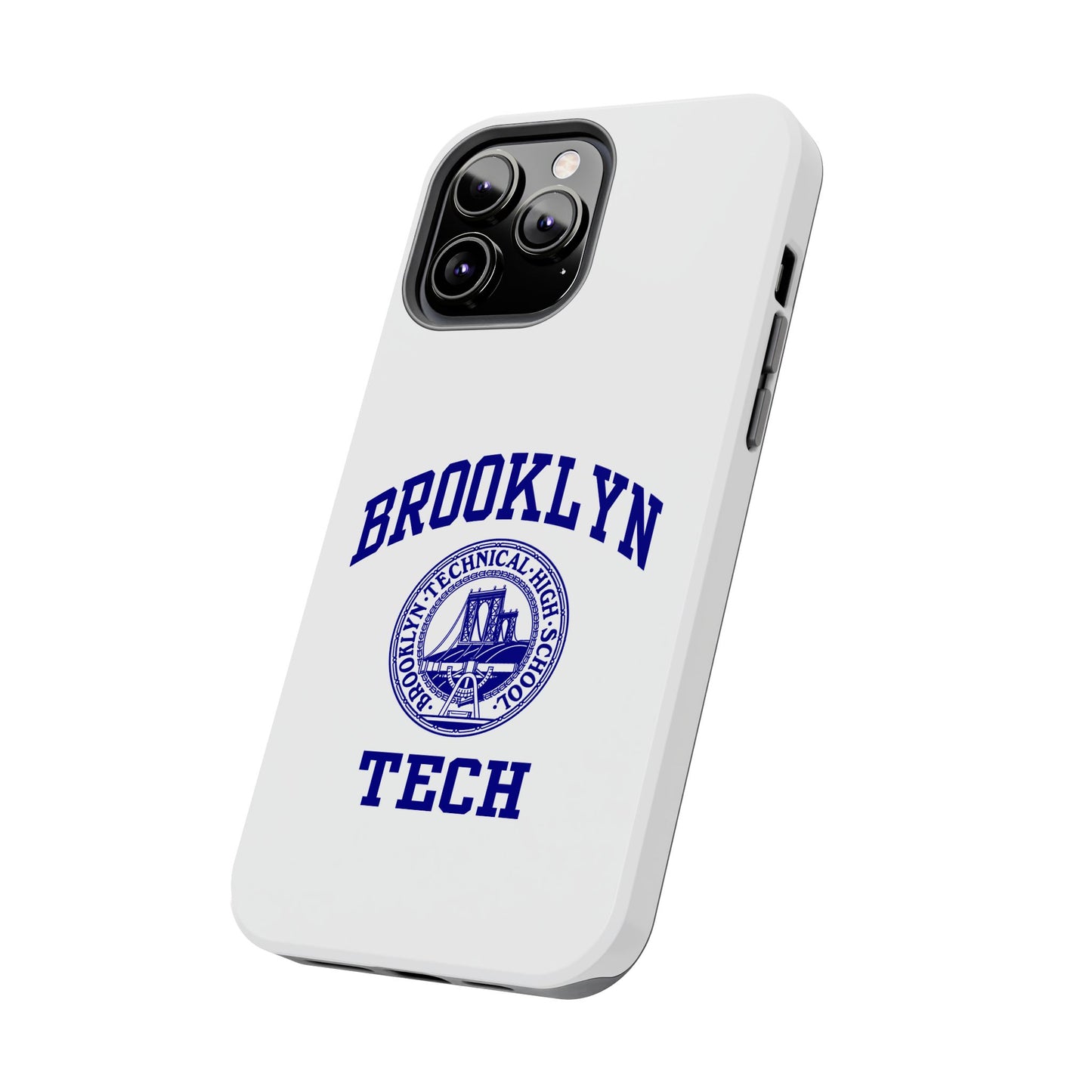 Brooklyn Tech Classic Logo - Tough Phone Cases - White With Navy-Blue Graphic