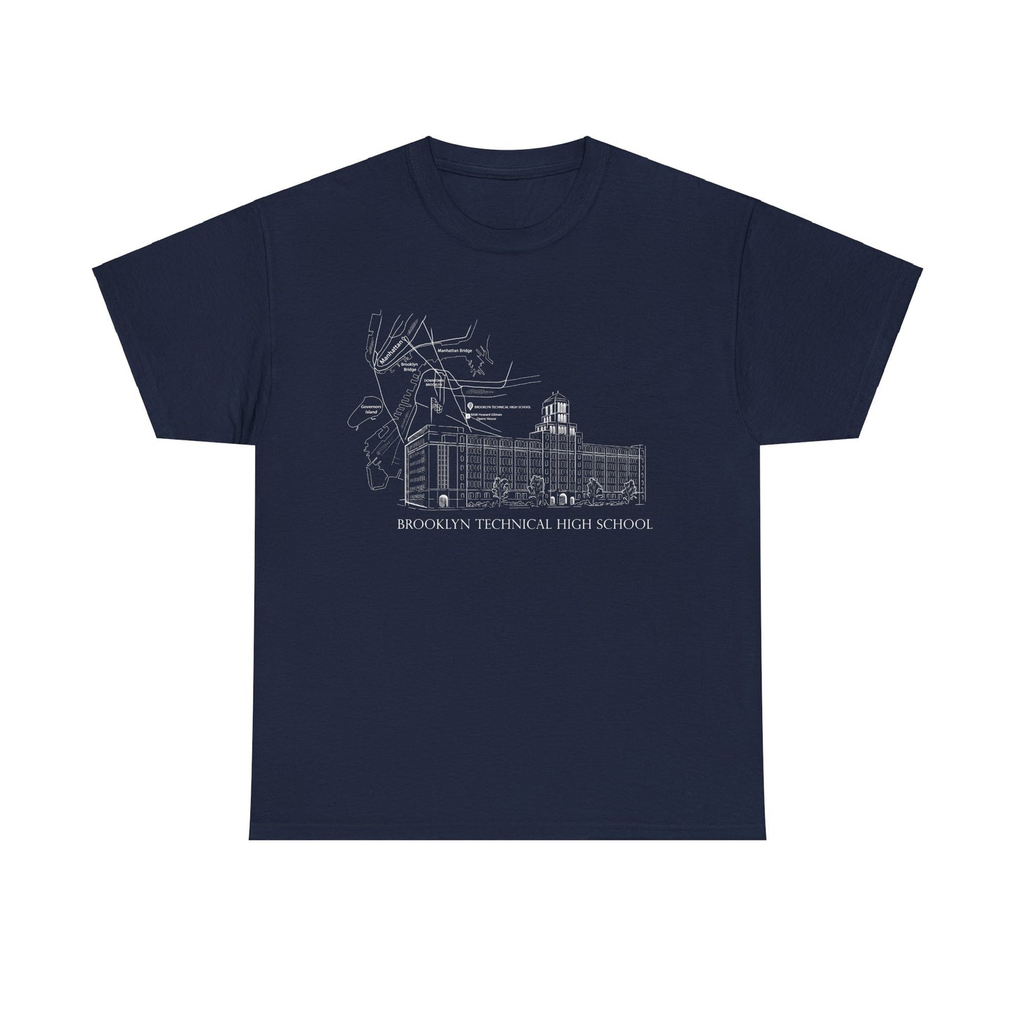 Boutique - Monochrome Building & Map - Men's Heavy Cotton T-Shirt