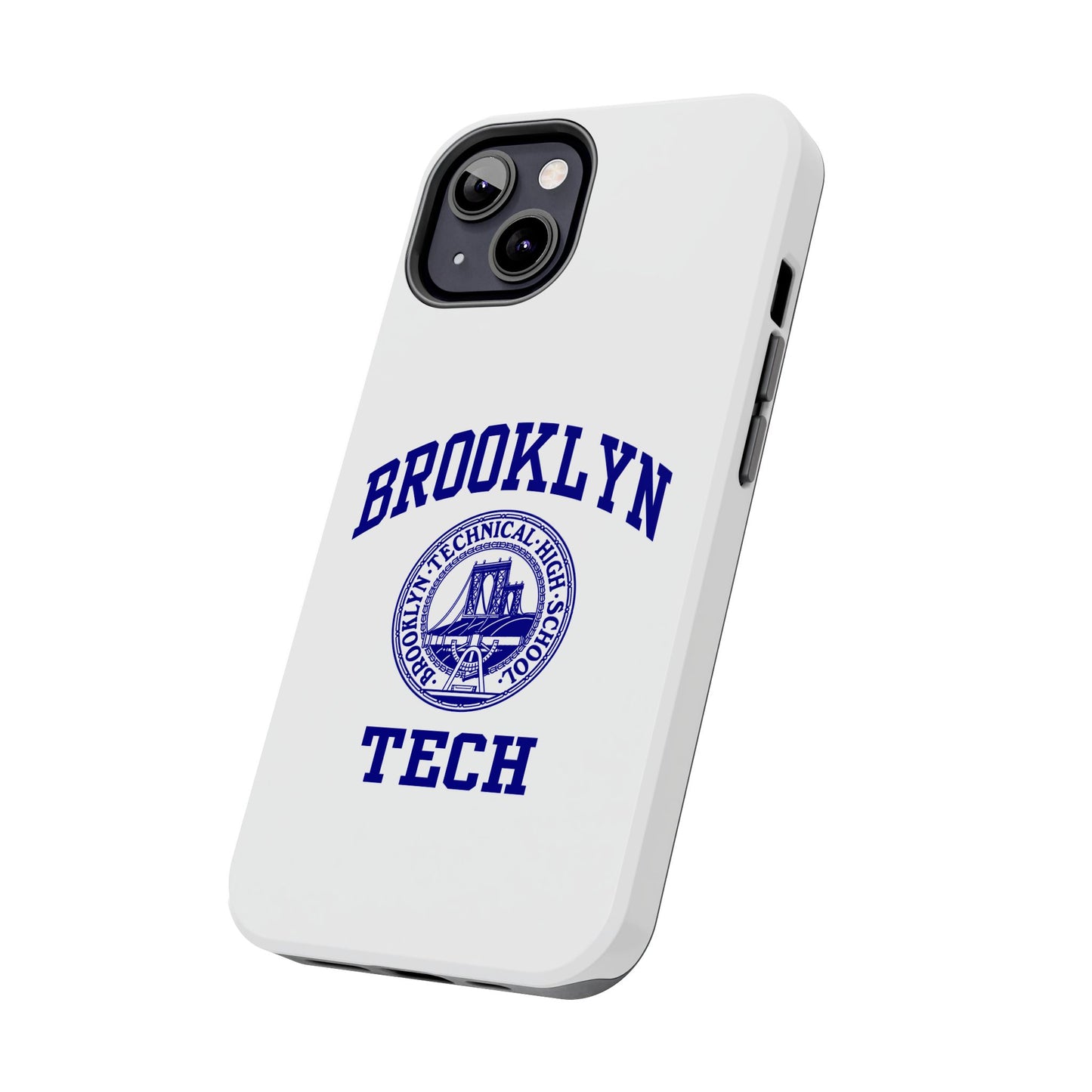 Brooklyn Tech Classic Logo - Tough Phone Cases - White With Navy-Blue Graphic