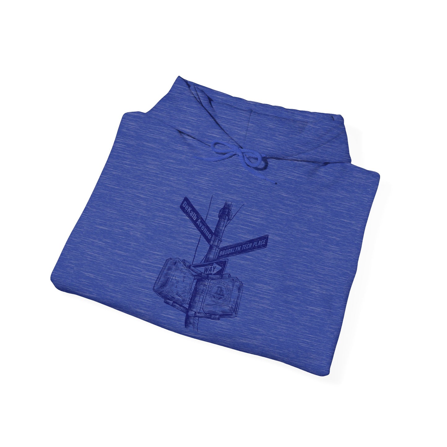 Boutique - Dekalb Ave & Brooklyn Tech Pl - (navy Graphic) Men's Heavy Blend™ Hooded Sweatshirt