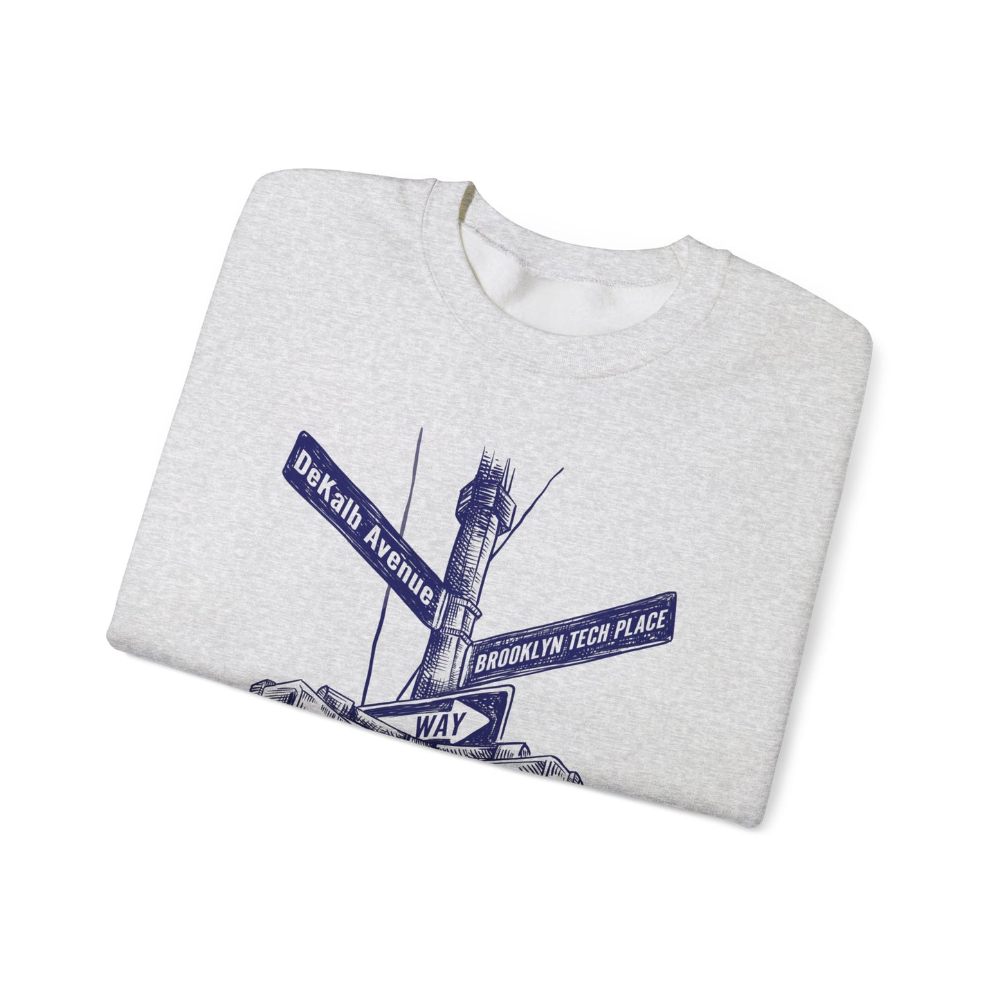 Boutique - Dekalb Ave & Brooklyn Tech Pl - (navy Graphic) Men's Heavy Blend™ Crewneck Sweatshirt