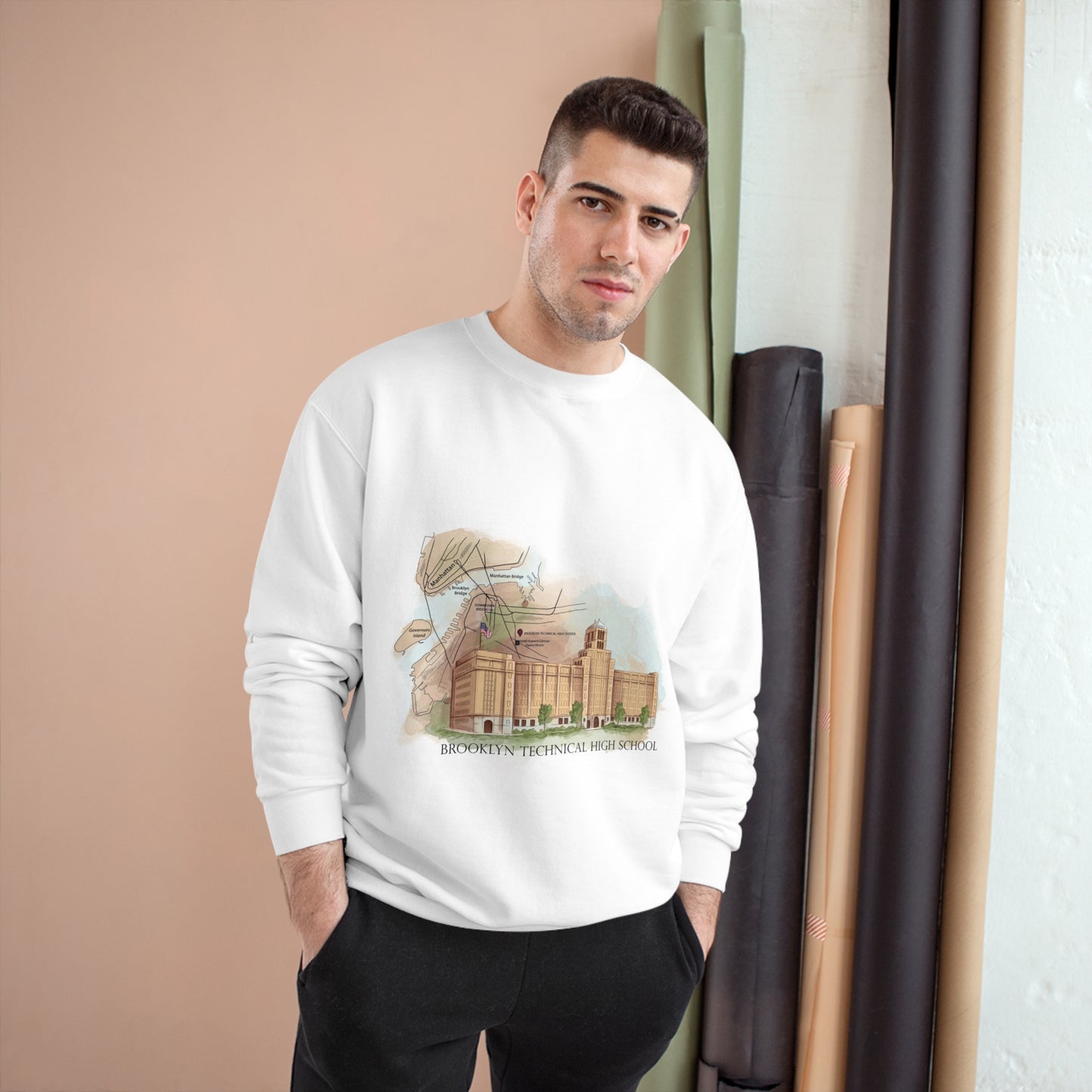Boutique - Color Building & Map - Champion Crewneck Sweatshirt