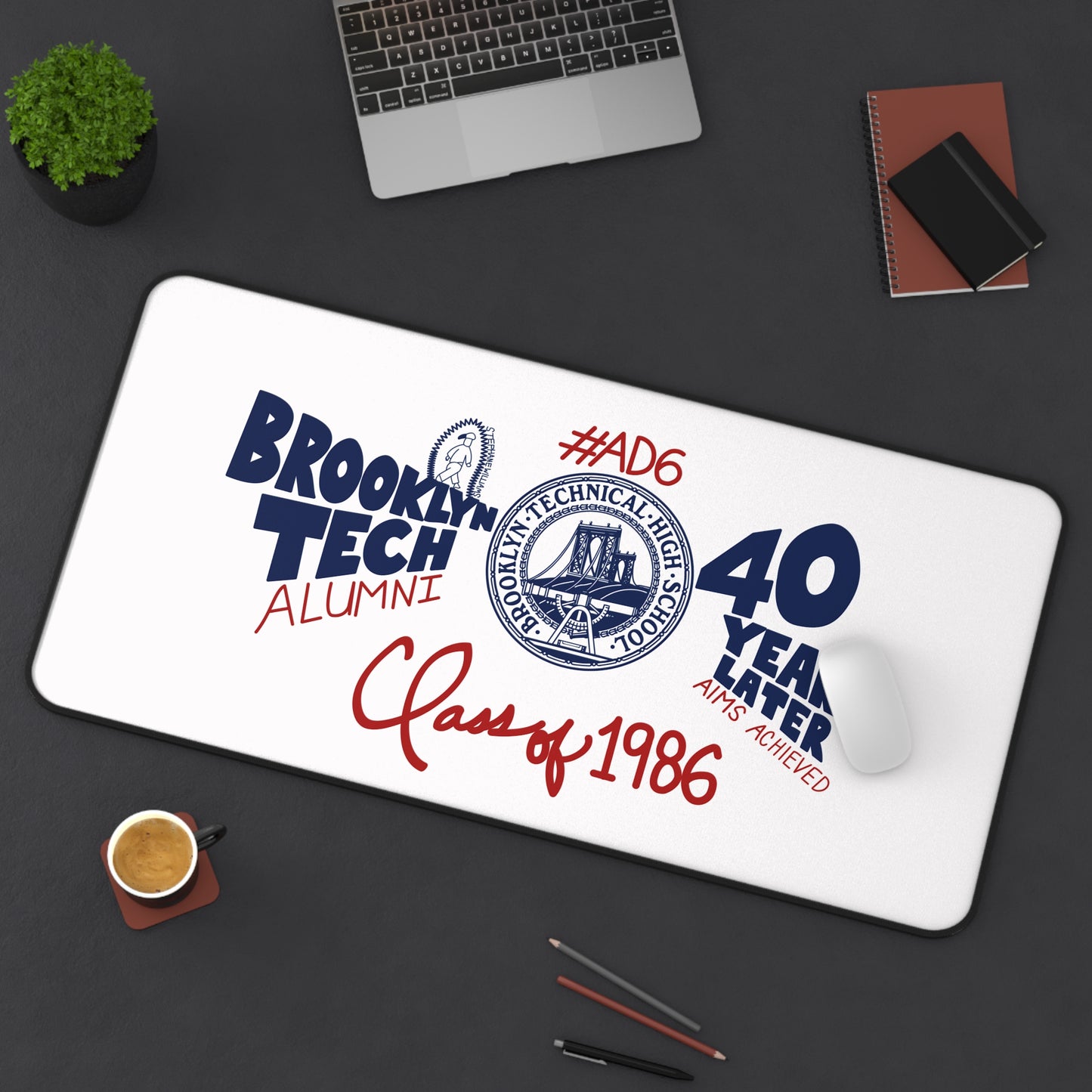 Class of 1986 40th Reunion Desk Mat - Navy logo