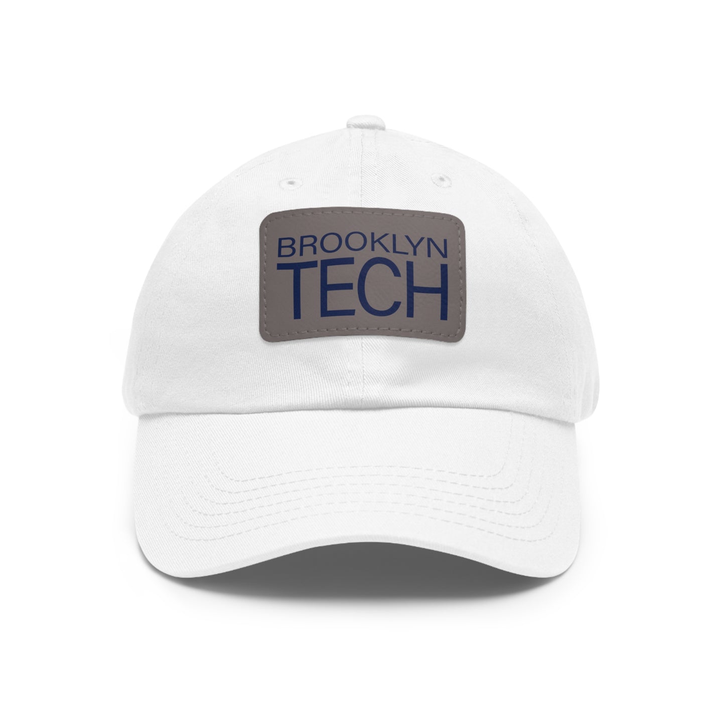 Modern Brooklyn Tech - Hat With Rectangular Leather Patch - Navy