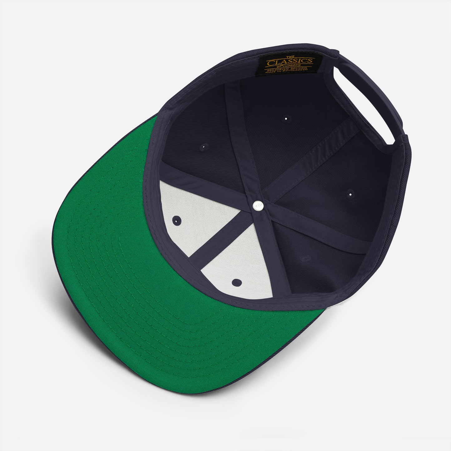 Embroidered Snapback Hat - White Stacked Logo