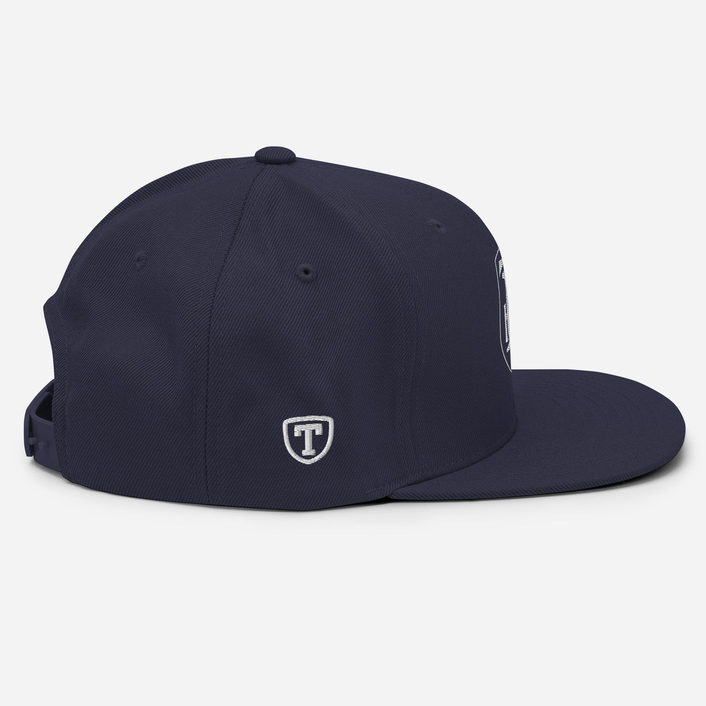 Embroidered Snapback Hat - White Stacked Logo