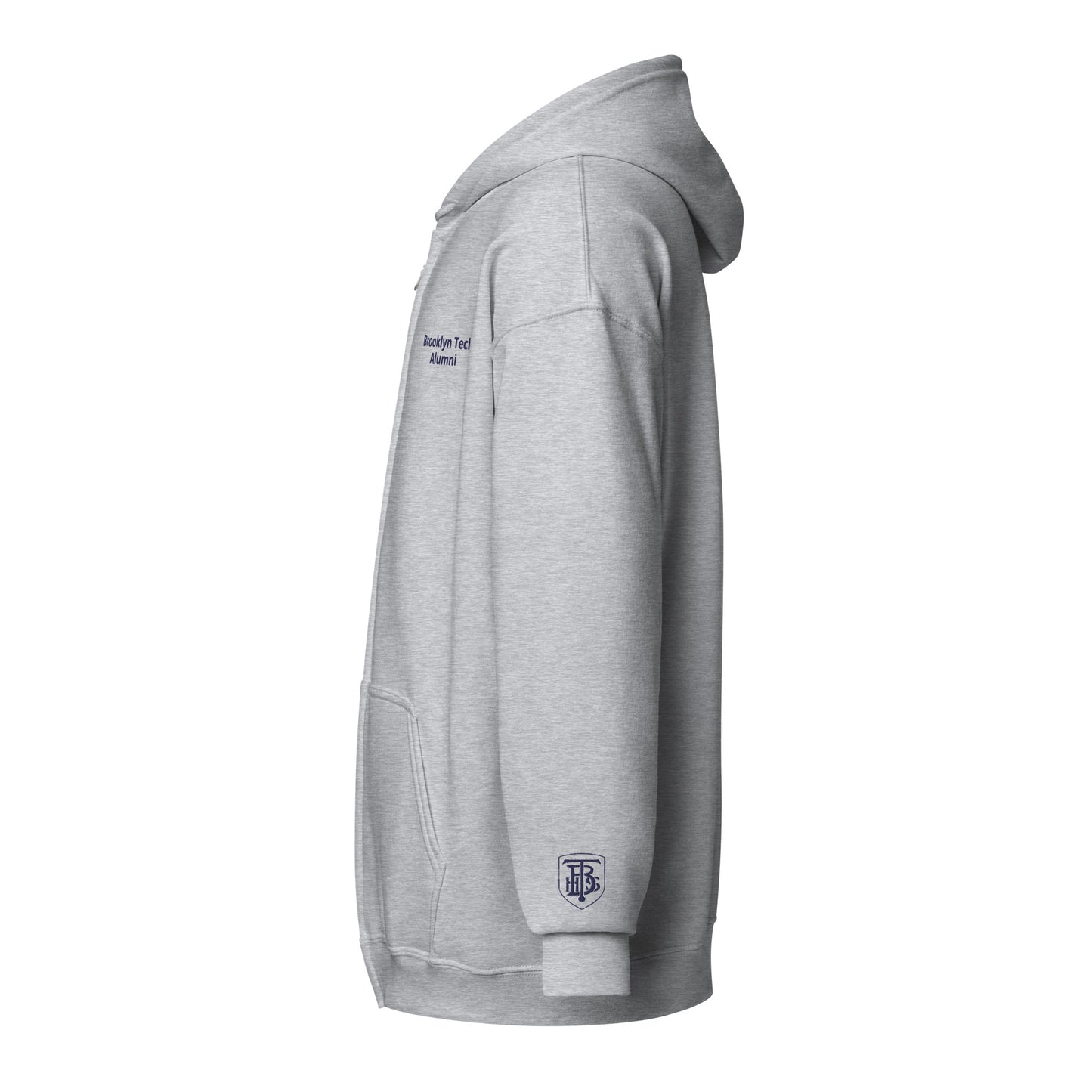 Embroidered - Brooklyn Tech Alumni Unisex Heavy Blend Zip Hoodie - Navy Blue Logos