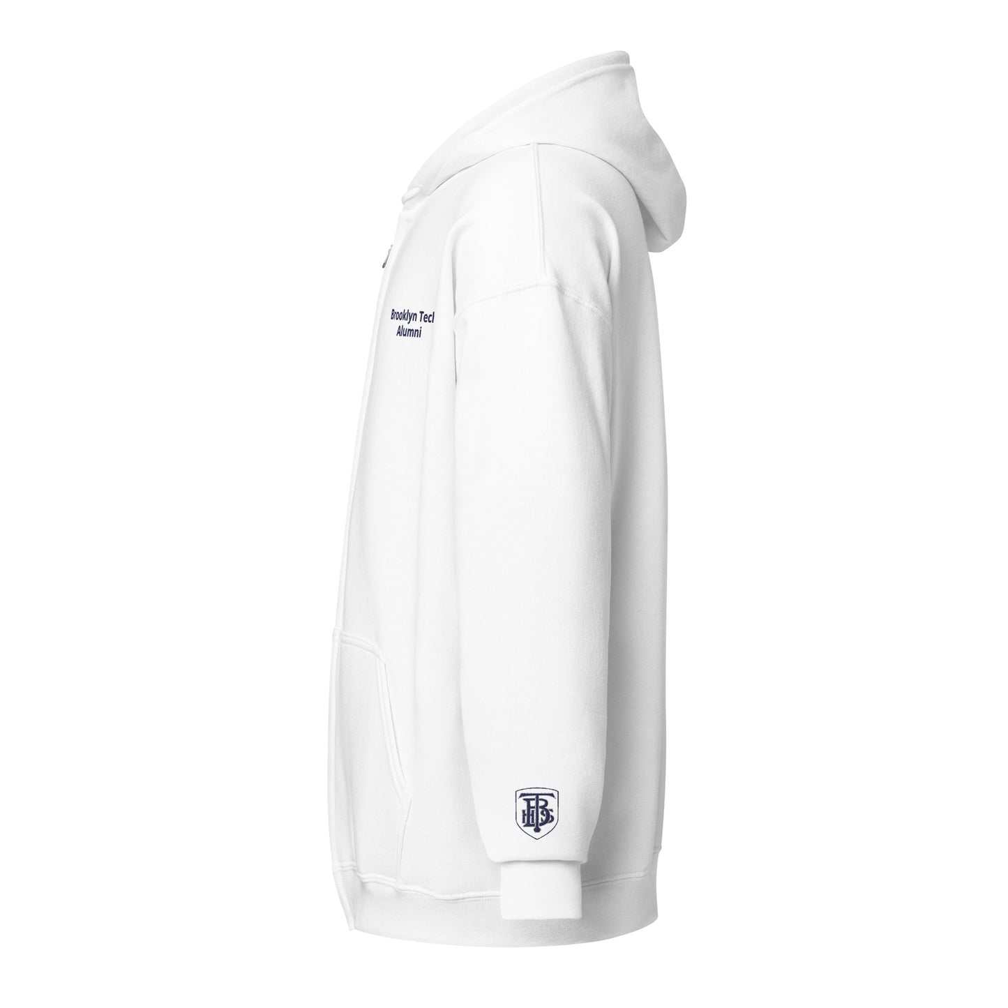 Embroidered - Brooklyn Tech Alumni Unisex Heavy Blend Zip Hoodie - Navy Blue Logos