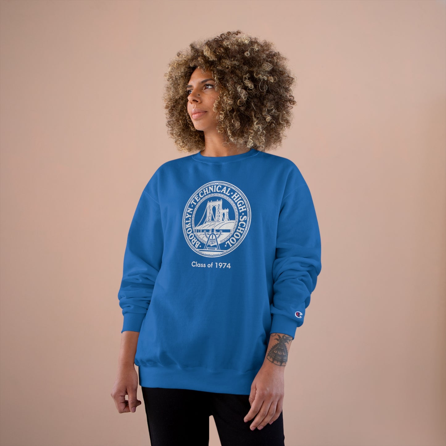 Classic Tech Logo - Champion Crewneck Sweatshirt - Class Of 1974