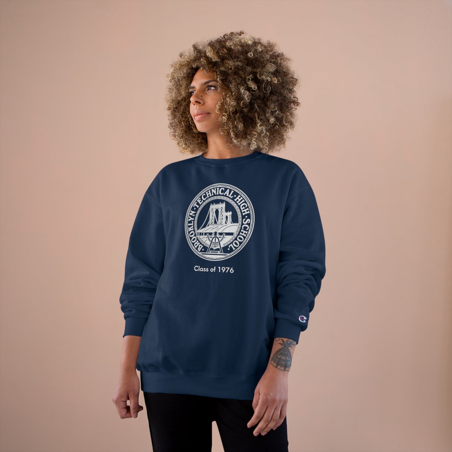 Classic Tech Logo - Champion Crewneck Sweatshirt - Class Of 1976