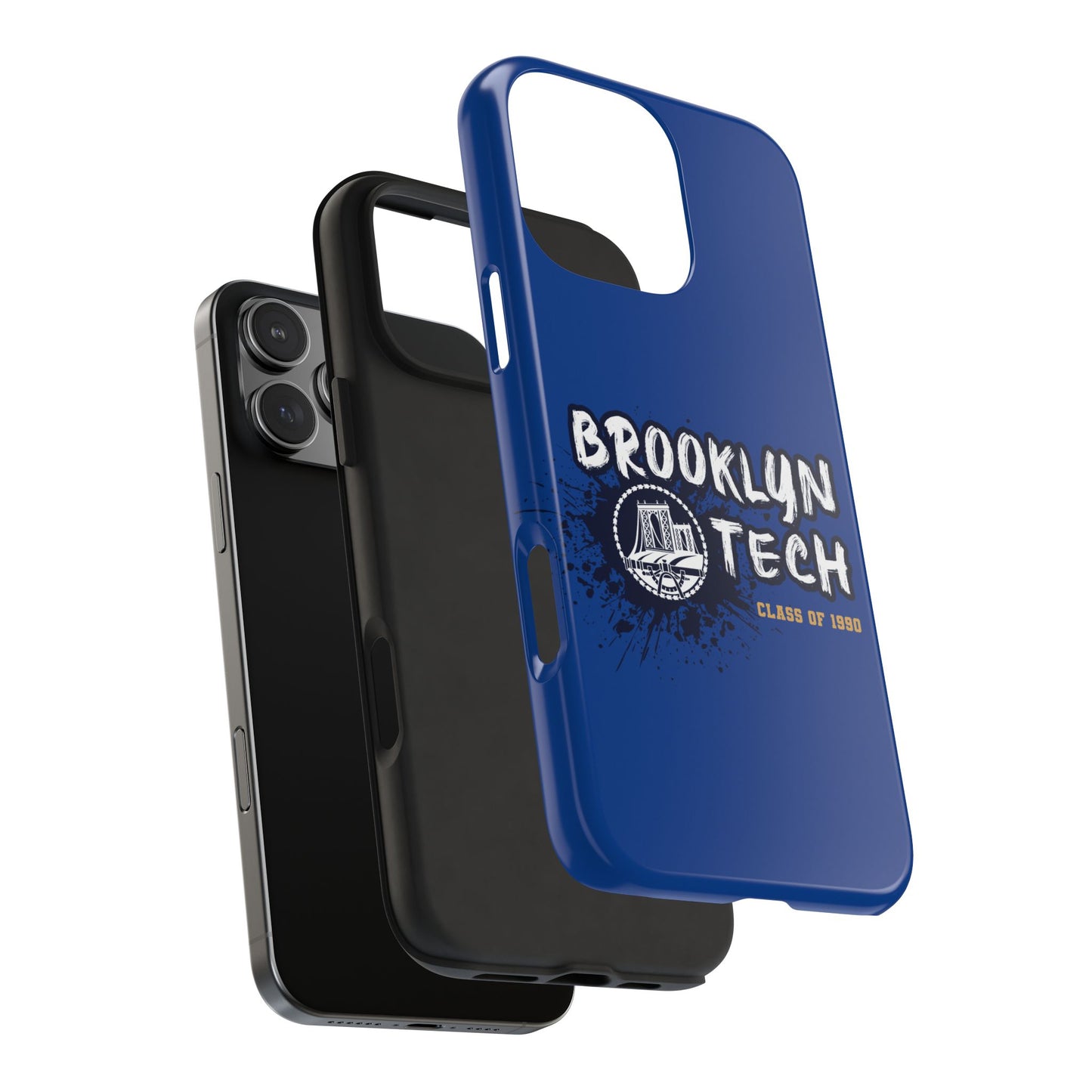 Class Of 1990 Commemorative Tough Phone Cases - Gold Font With Dark Blue Background