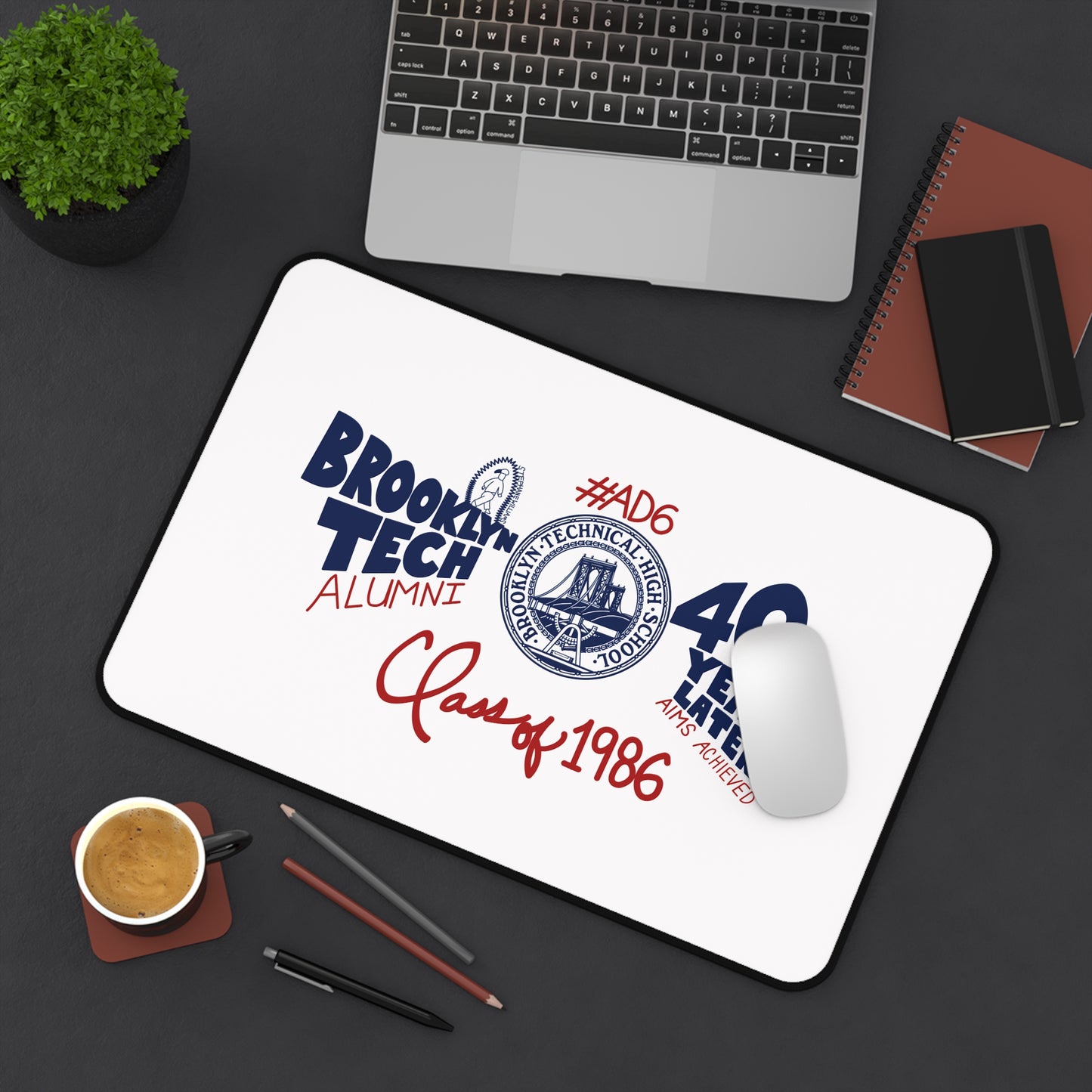 Class of 1986 40th Reunion Desk Mat - Navy logo