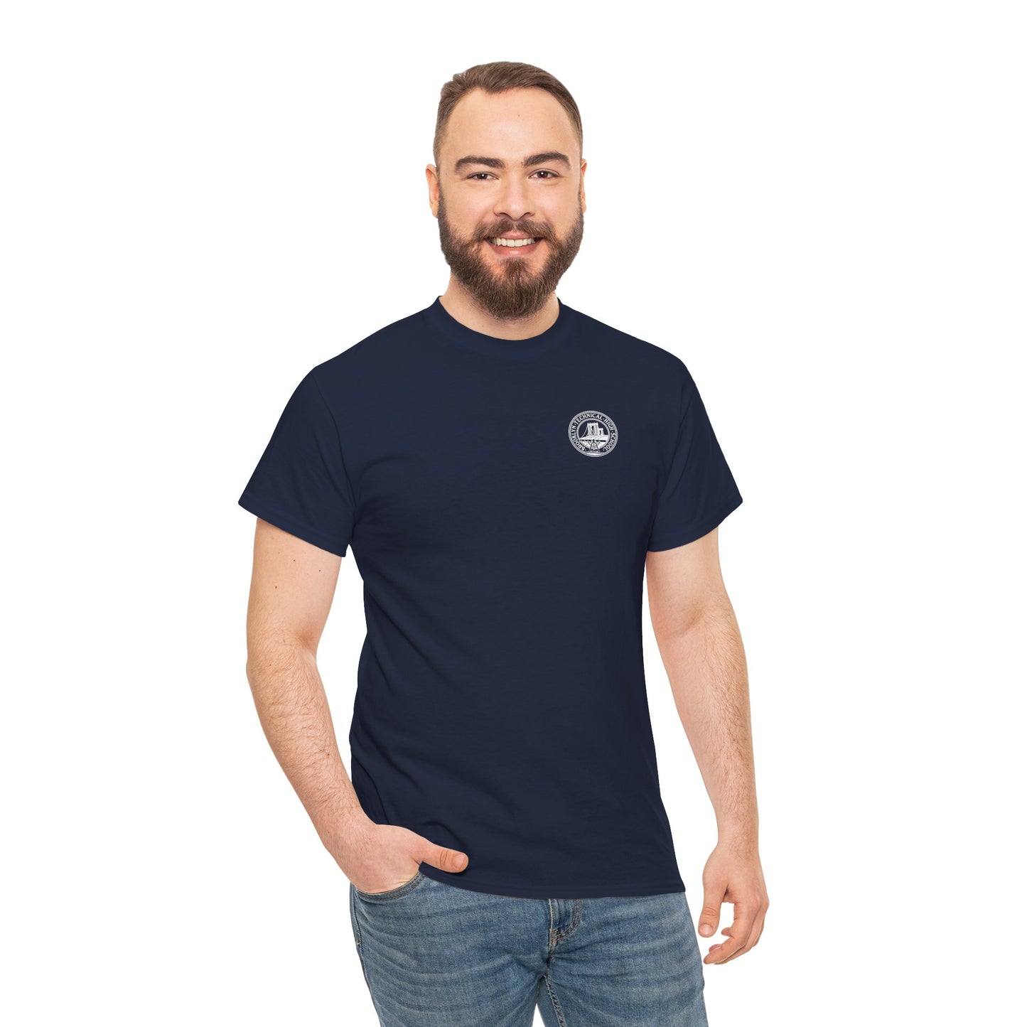 Classic Tech Logo on left chest - Men's Heavy Cotton T-Shirt