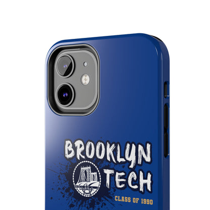 Class Of 1990 Commemorative Tough Phone Cases - Gold Font With Dark Blue Background