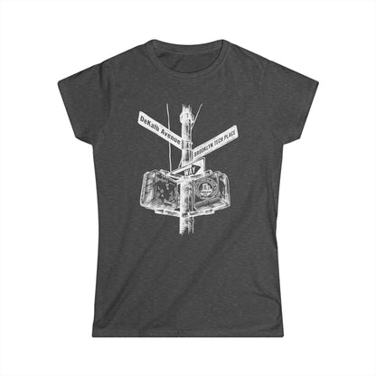 Boutique - Dekalb Ave & Brooklyn Tech Pl. - Ladies Softstyle T-Shirt - White Graphic