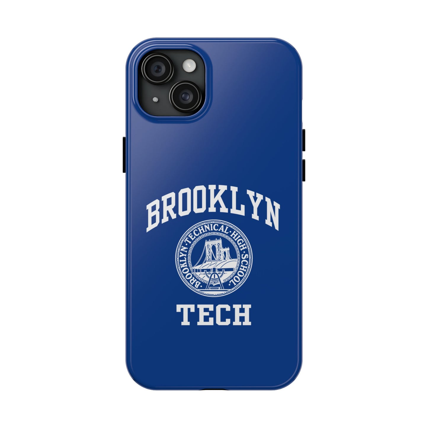 Brooklyn Tech Classic Logo - Tough Phone Cases - Navy blue with white graphics