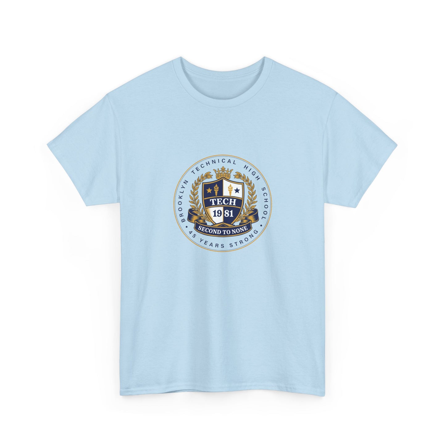 Class of 1981 45 Years Strong Men's Heavy Cotton T-Shirt - Navy Blue Logo
