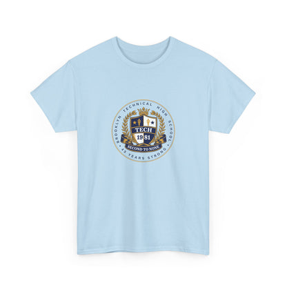 Class of 1981 45 Years Strong Men's Heavy Cotton T-Shirt - Navy Blue Logo
