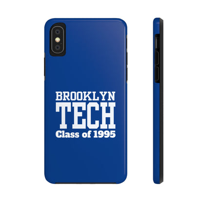 Brooklyn Tech Class of 1995 Tough Phone Case - Blue with white graphics