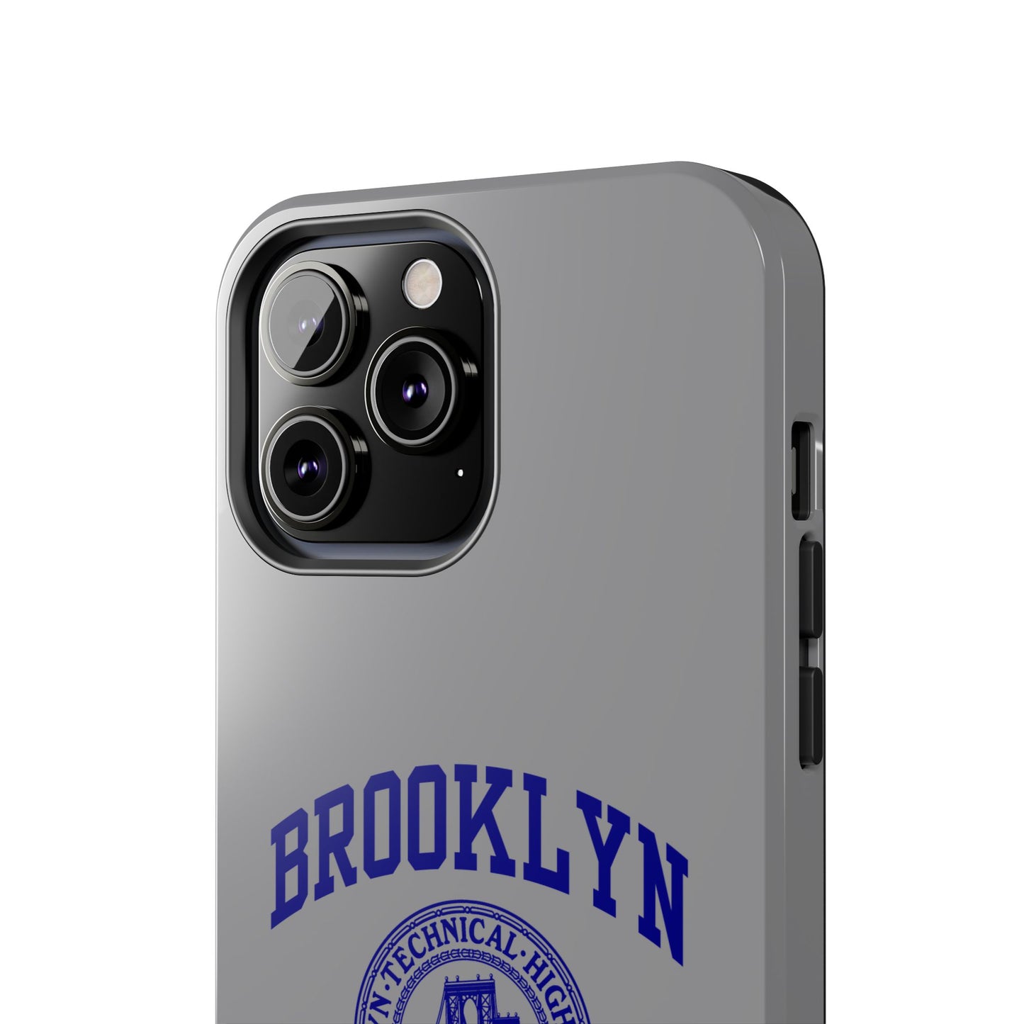 Brooklyn Tech Classic Logo - Tough Phone Case - Grey with Navy-Blue graphics