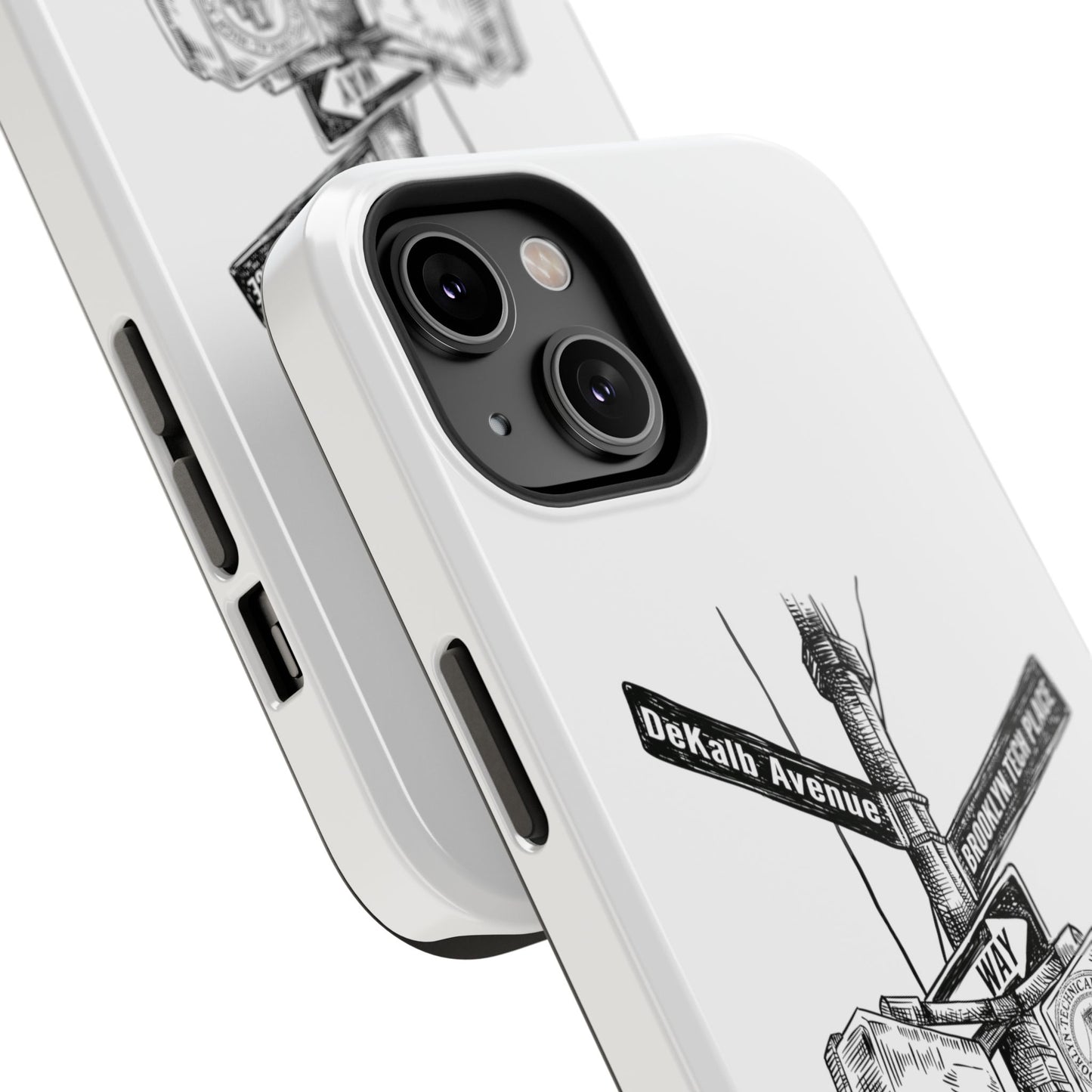 Dekalb Ave & Brooklyn Tech Pl - Impact-Resistant Phone Cases - White