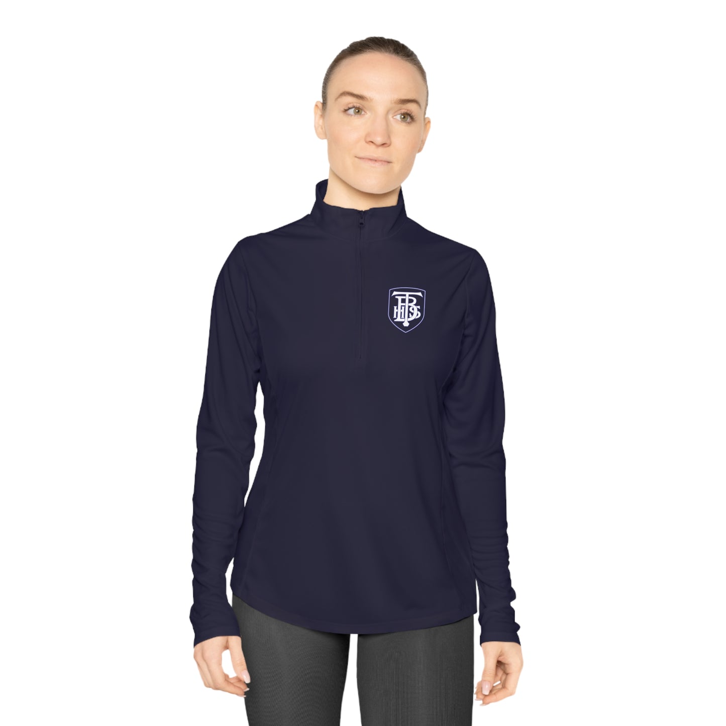 Stacked Tech Logo - Ladies Quarter-Zip Pullover