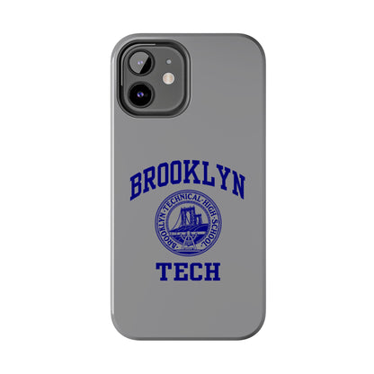 Brooklyn Tech Classic Logo - Tough Phone Case - Grey with Navy-Blue graphics