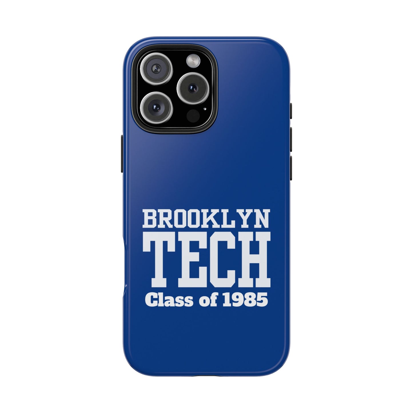 Brooklyn Tech Class Of 1985 Tough Phone Case - Navy-Blue With White Graphics