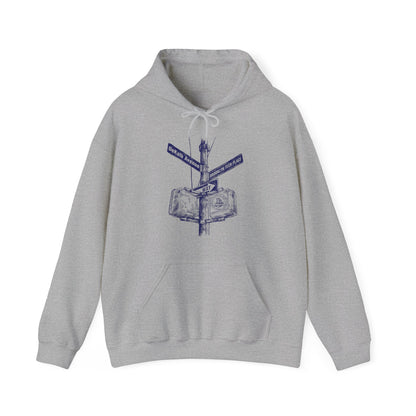 Boutique - Dekalb Ave & Brooklyn Tech Pl - Men's Heavy Blend Hooded Sweatshirt - Navy Graphic