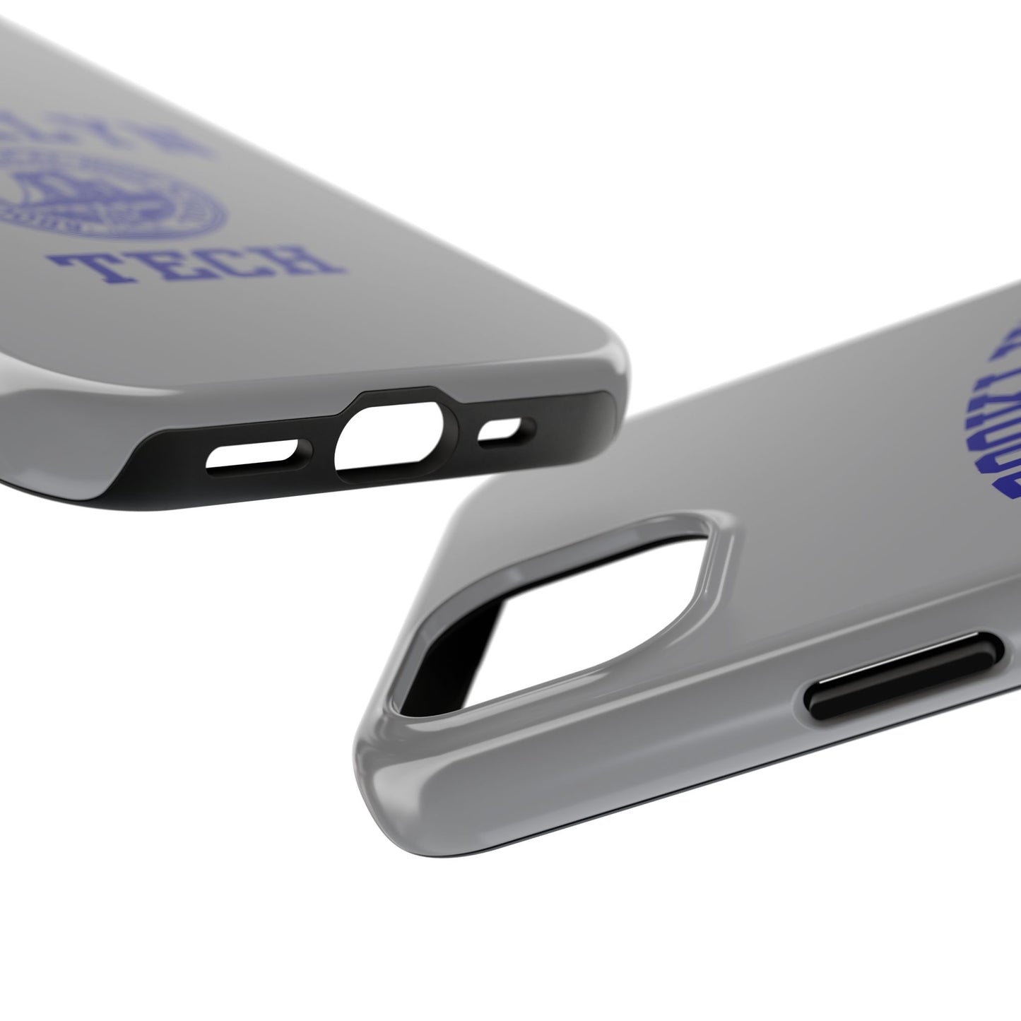 Brooklyn Tech Classic Logo - Tough Phone Case - Grey with Navy-Blue graphics