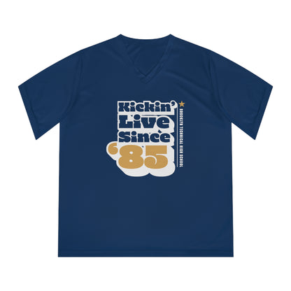 Class of 1985 Commemorative Women's Performance V-Neck T-Shirt - Kickin' Live Since '85