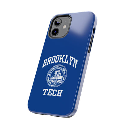Brooklyn Tech Classic Logo - Tough Phone Cases - Navy blue with white graphics