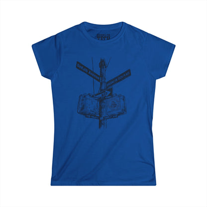 Boutique - Dekalb Ave & Brooklyn Tech Pl - Ladies Softstyle T-Shirt - Black Graphic