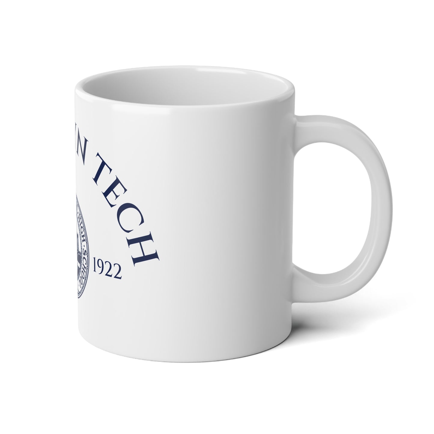 Classic Tech Logo and curved Brooklyn Tech 20oz Jumbo Mug