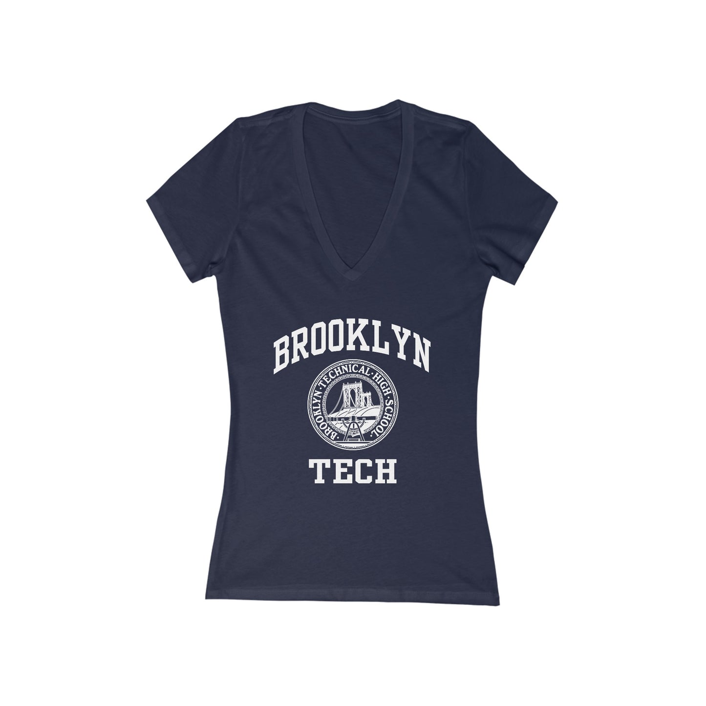 Classic Brooklyn Tech Logo - Ladies Deep V-Neck T-Shirt