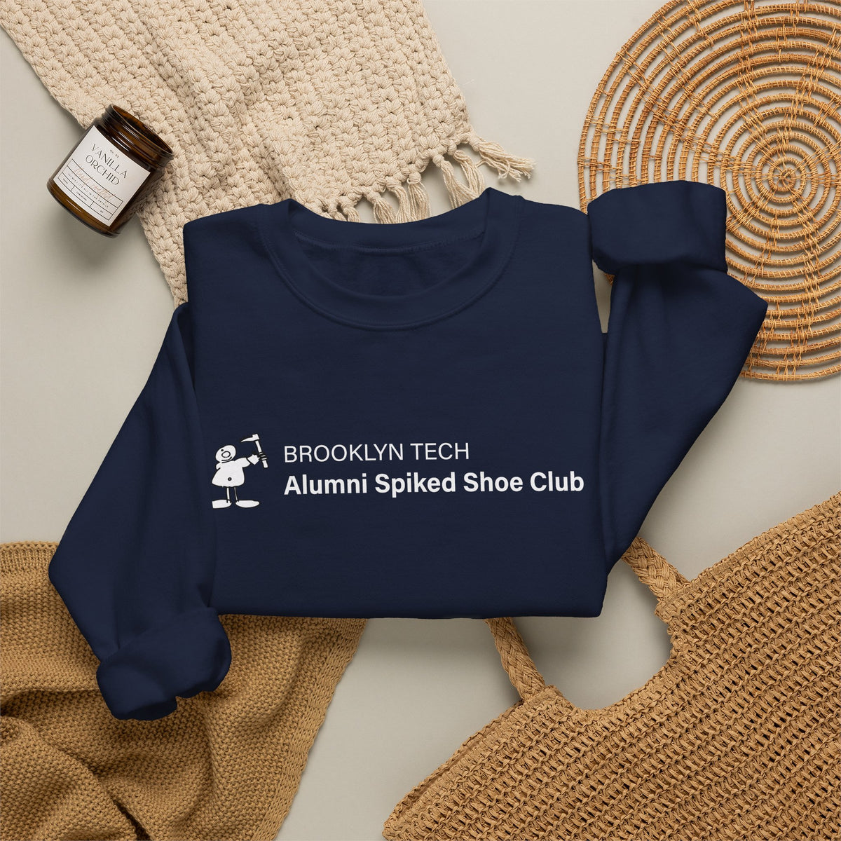 Brooklyn Tech Alumni Spiked Shoe Club Crewneck Sweatshirt - Rectangular Logo
