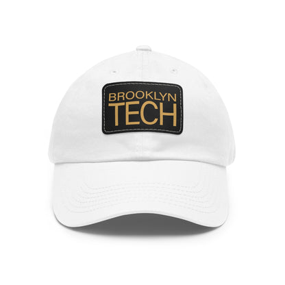 Modern Brooklyn Tech - Hat With Rectangular Leather Patch - Gold