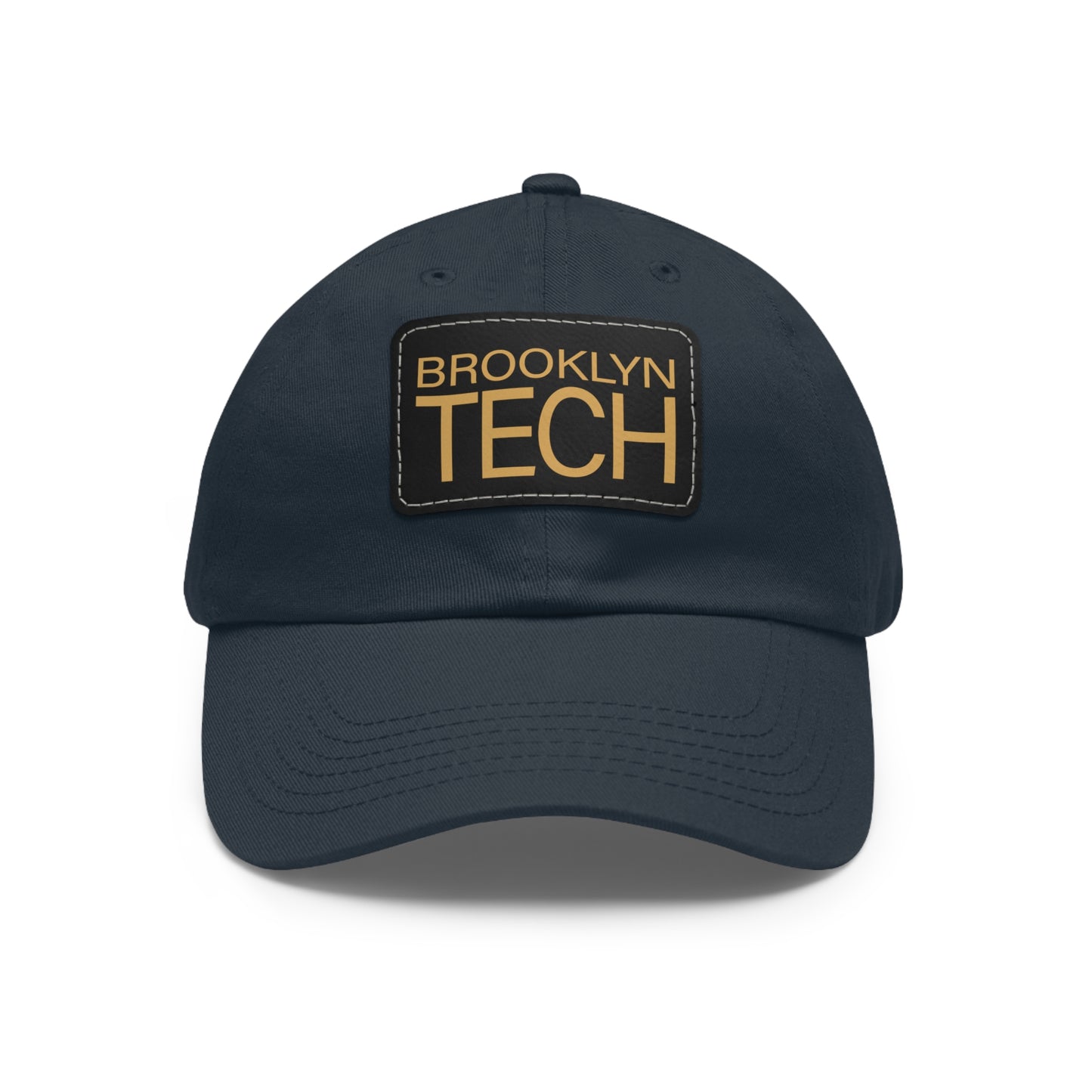 Modern Brooklyn Tech - Hat With Rectangular Leather Patch - Gold