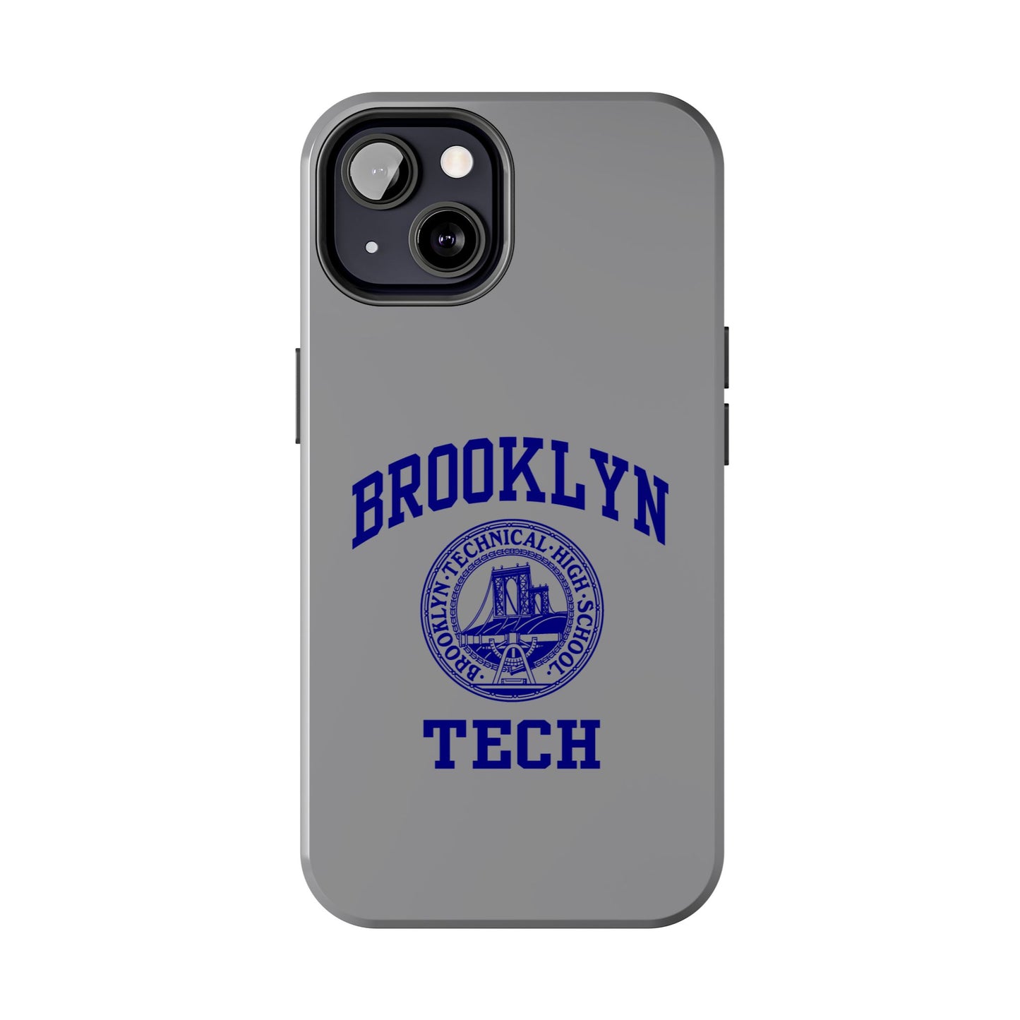 Brooklyn Tech Classic Logo - Tough Phone Case - Grey with Navy-Blue graphics