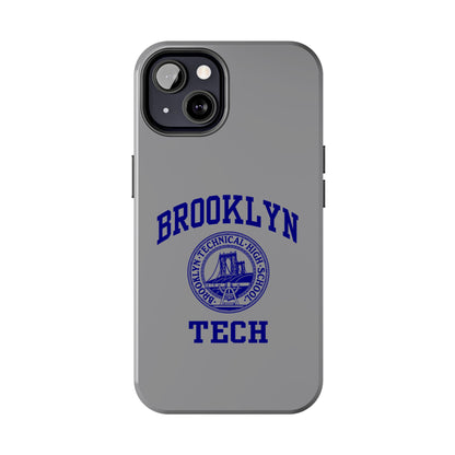 Brooklyn Tech Classic Logo - Tough Phone Case - Grey with Navy-Blue graphics