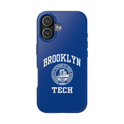 Brooklyn Tech Classic Logo - Tough Phone Cases - Navy blue with white graphics
