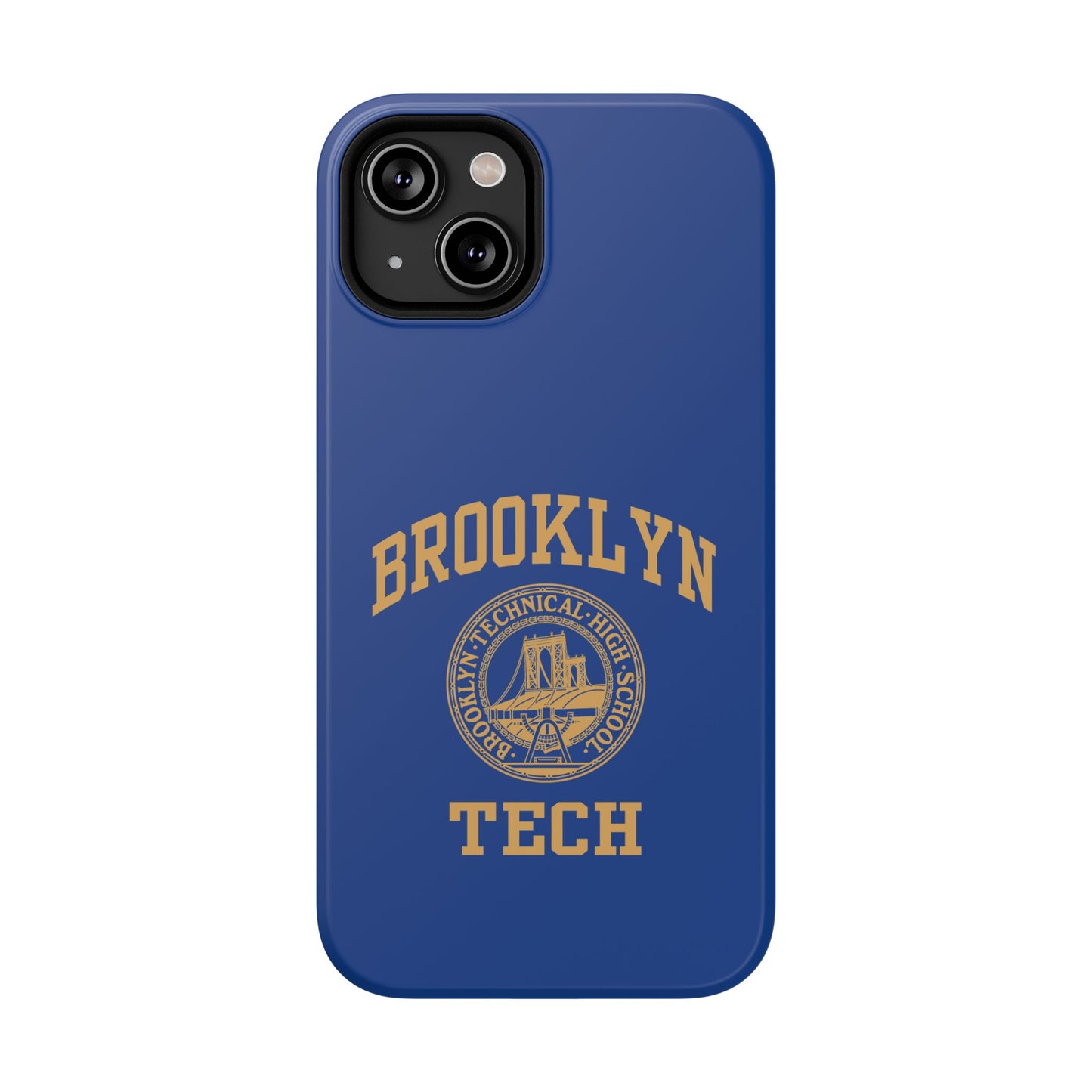 Brooklyn Tech Classic Logo - Impact-Resistant Phone Cases - Iphone Or Samsung - Navy With Gold Graphic