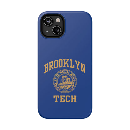 Brooklyn Tech Classic Logo - Impact-Resistant Phone Cases - Iphone Or Samsung - Navy With Gold Graphic