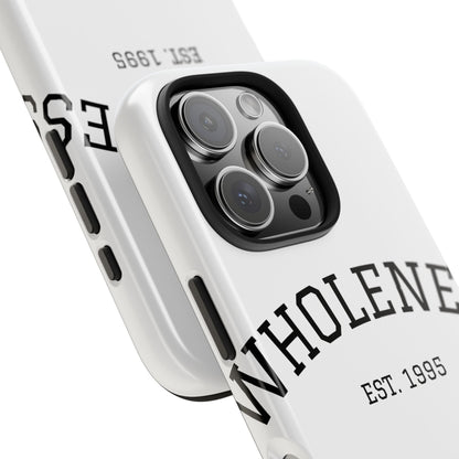 Wholeness Est. 1995 Tough Phone Case — Minimal Arch Text Protective Cover