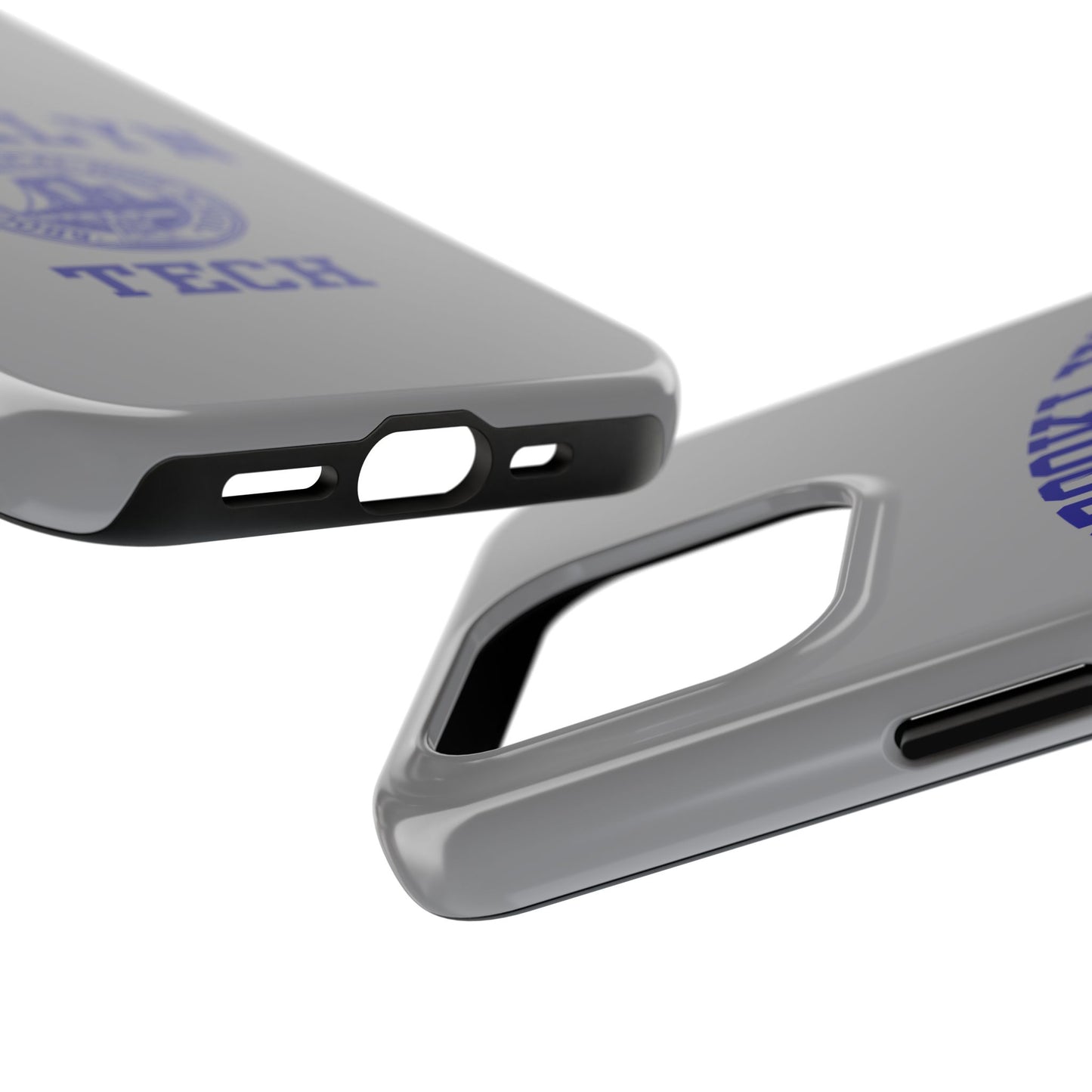 Brooklyn Tech Classic Logo - Tough Phone Case - Grey with Navy-Blue graphics