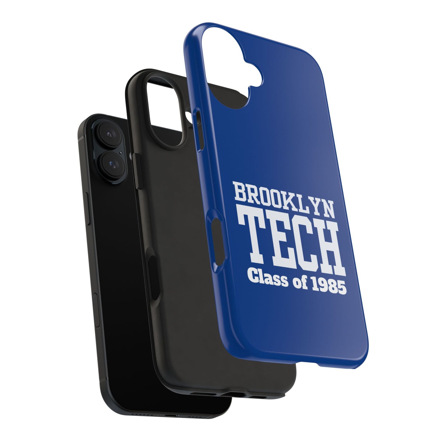 Brooklyn Tech Class Of 1985 Tough Phone Case - Navy-Blue With White Graphics
